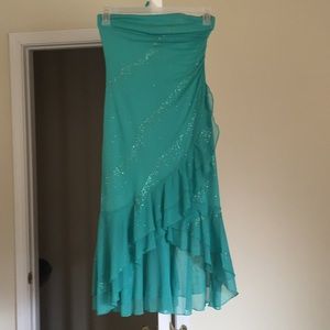 Turquoise formal midi dress
